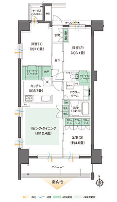レジデンシャル仙台卸町 間取り A