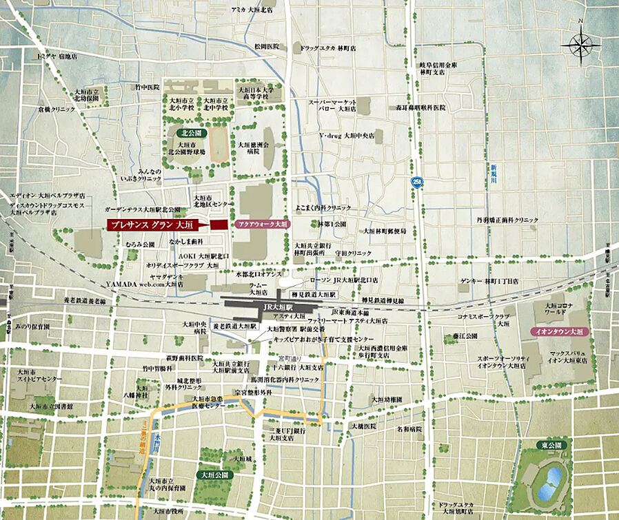 プレサンス グラン 大垣：案内図