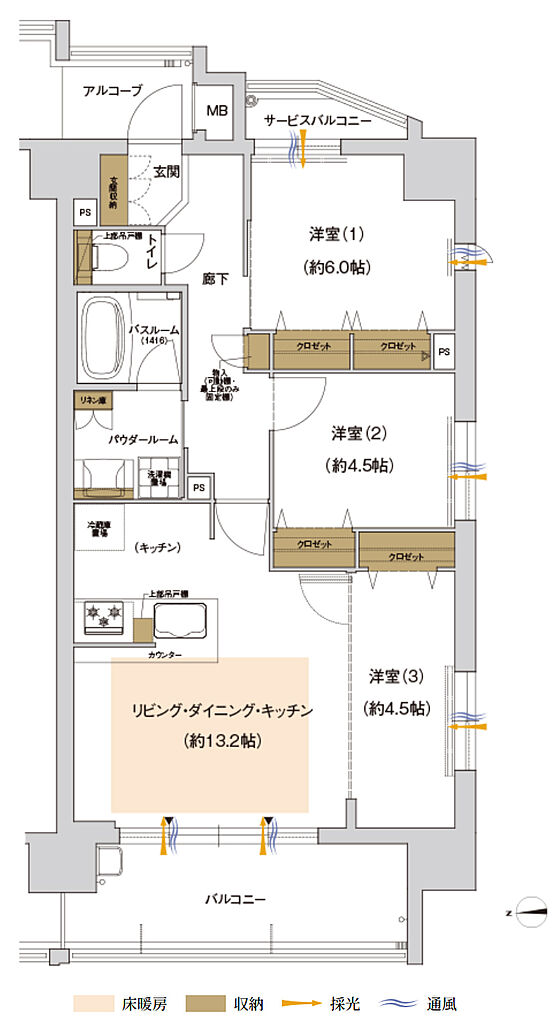 プレサンス ロジェ 庄内通駅前 間取り D