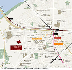 プレサンス ロジェ 福島野田グランアリーナ 現地案内図