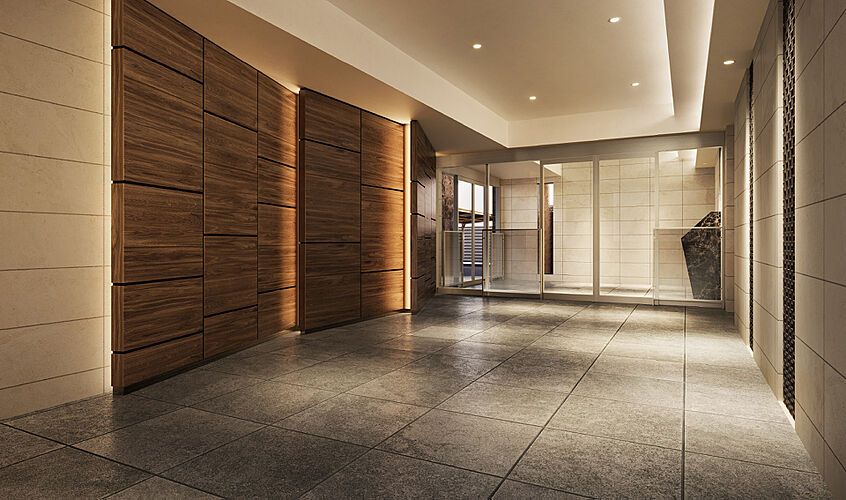 プレサンス ロジェ 岡山番町 エントランスホール完成図