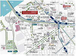 プレサンス レイズ 福島海老江 STATION RESIDENCE 現地案内図