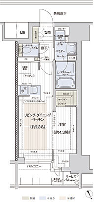 プレサンス ロジェ 銀山町 CENTIA 間取り B'
