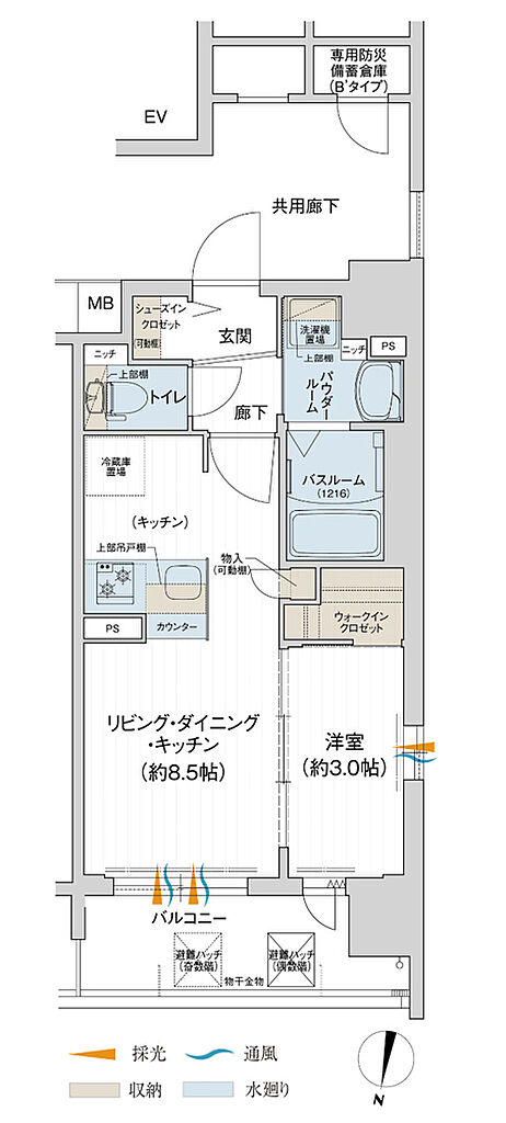 プレサンス レイズ 東三国 間取り B’