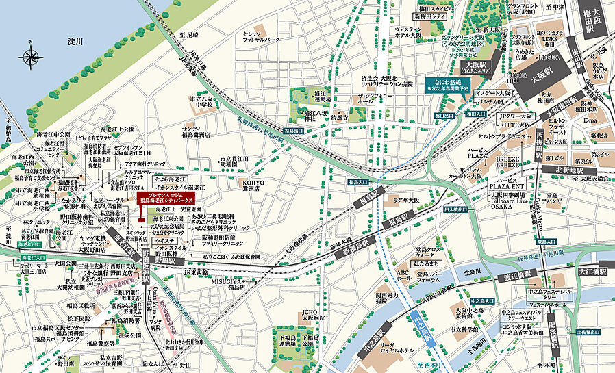 プレサンス ロジェ 福島海老江シティパークス：案内図