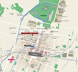 プレサンス ロジェ 姫路 キャスティア（城×駅×大通り 邸宅型マンションプロジェクト） 現地案内図