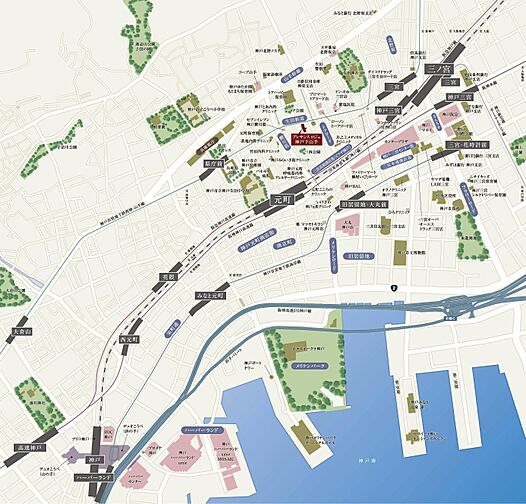 プレサンス ロジェ 神戸下山手 現地案内図