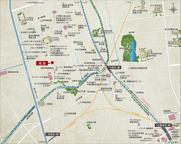 武蔵浦和1駅マンションプロジェクト 現地案内図