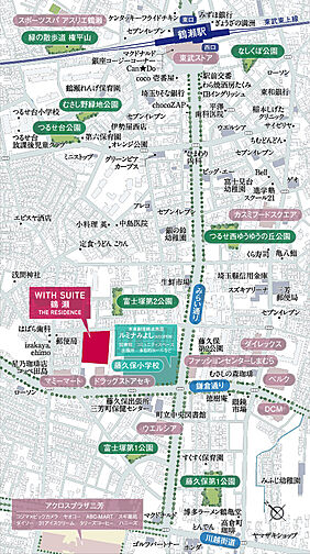 ウィズスイート鶴瀬 ザ・レジデンス 現地案内図