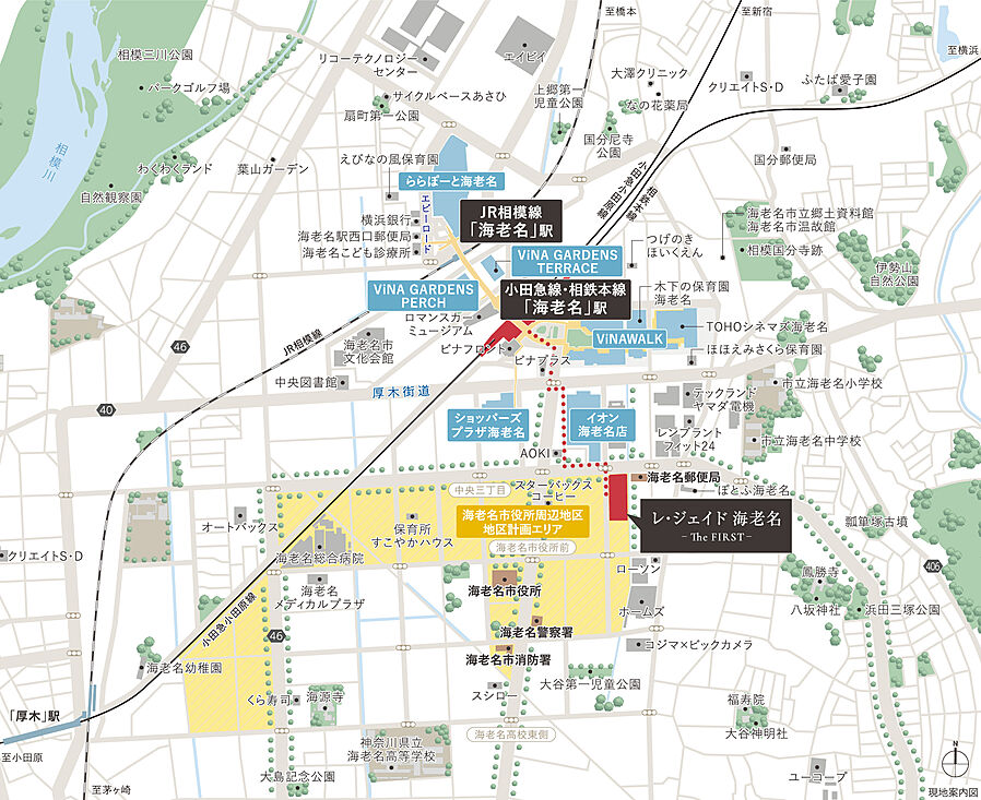 レ・ジェイド海老名：案内図