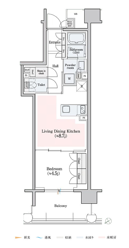 レ・ジェイド横濱桜木町 間取り B