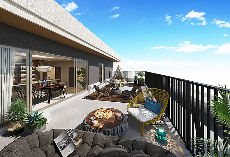 レクシア田迎サウスブライト ルーフテラス完成予想CG