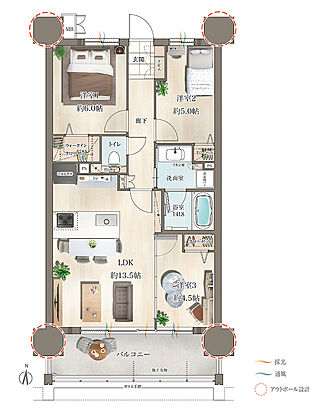 レクシア田迎サウスブライト 間取り B