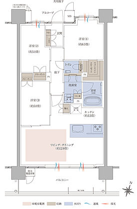 レジデンシャル枚方 間取り E