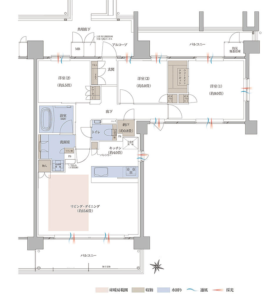 レジデンシャル枚方 間取り H