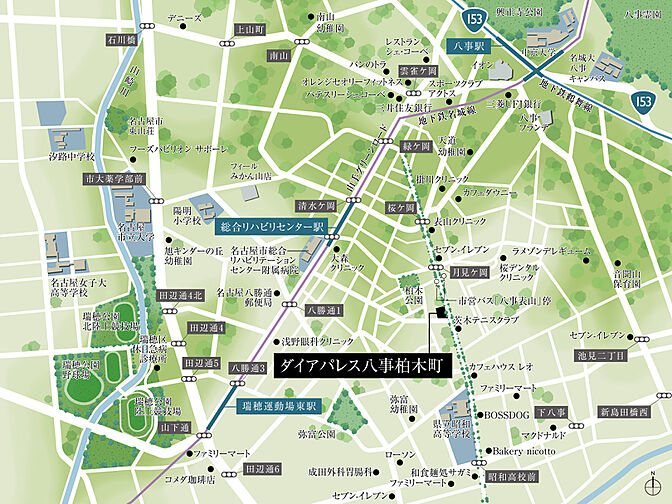 ダイアパレス八事柏木町 現地案内図