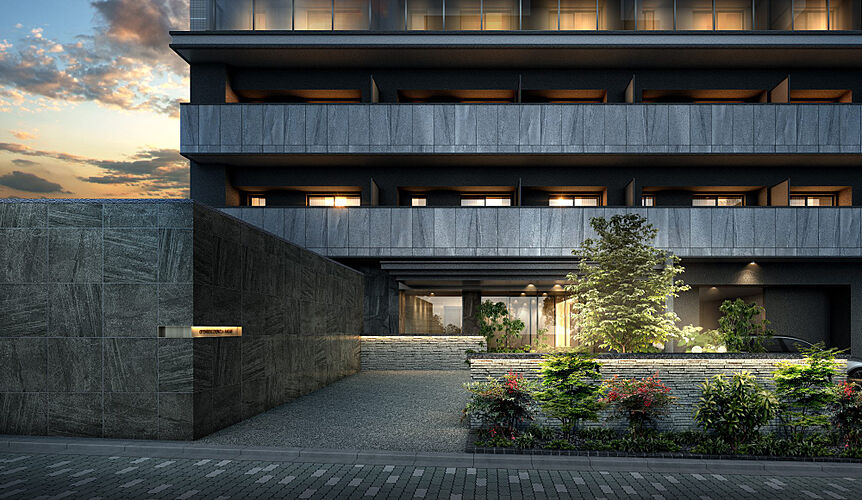 オープンレジデンシア栄 エントランスアプローチ完成予想CG