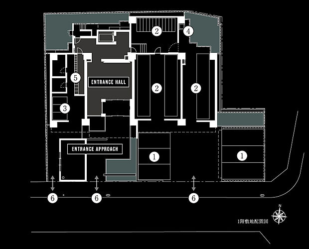 オープンレジデンシア栄 1階敷地配置図