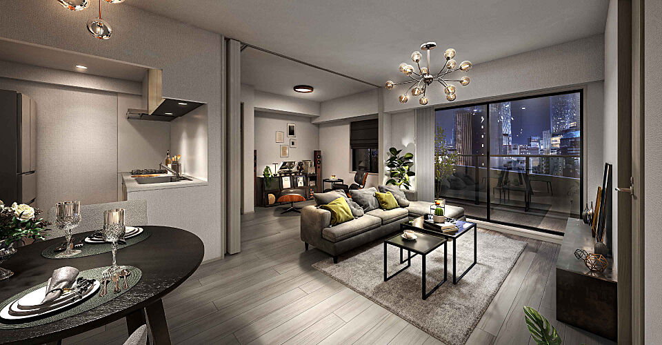 イノバス名駅 リビング・ダイニング完成予想図（Bタイプ）