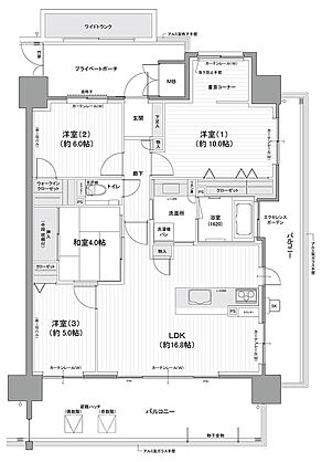 エクセレンシア浜田プレミアムレジデンス 間取り F