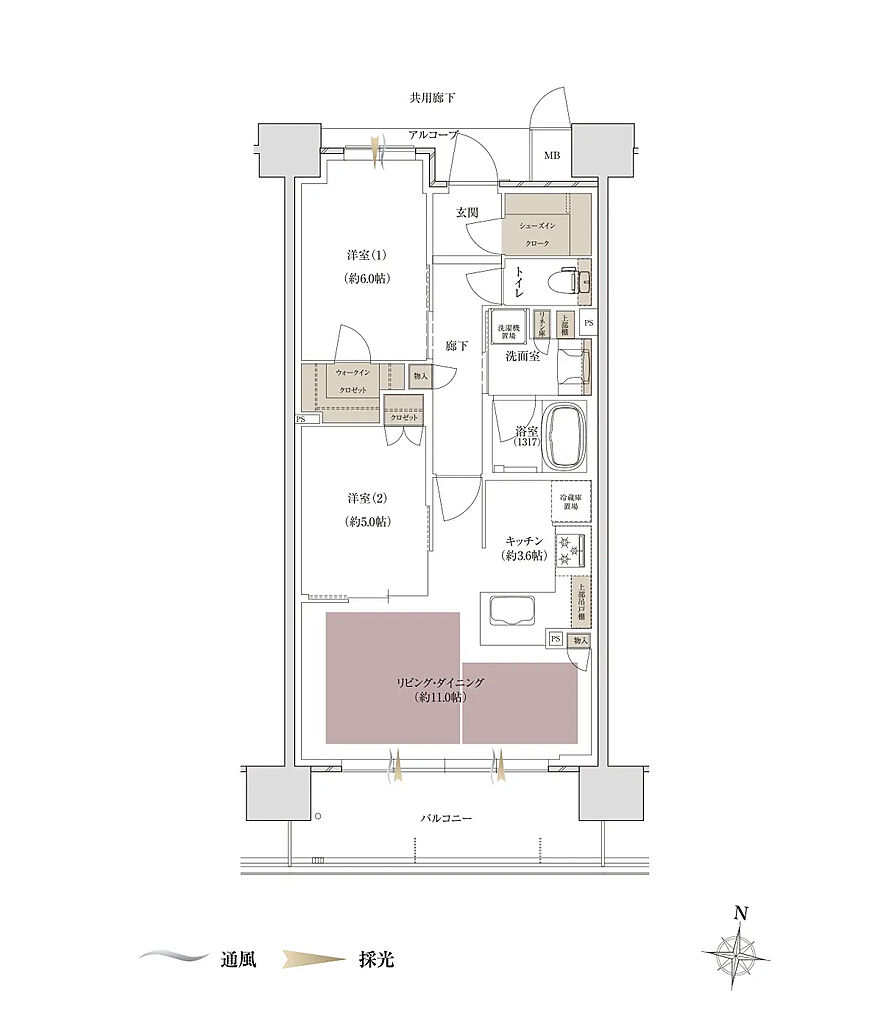 ファインレジデンス住道駅前／すごい駅前プロジェクト 間取り H