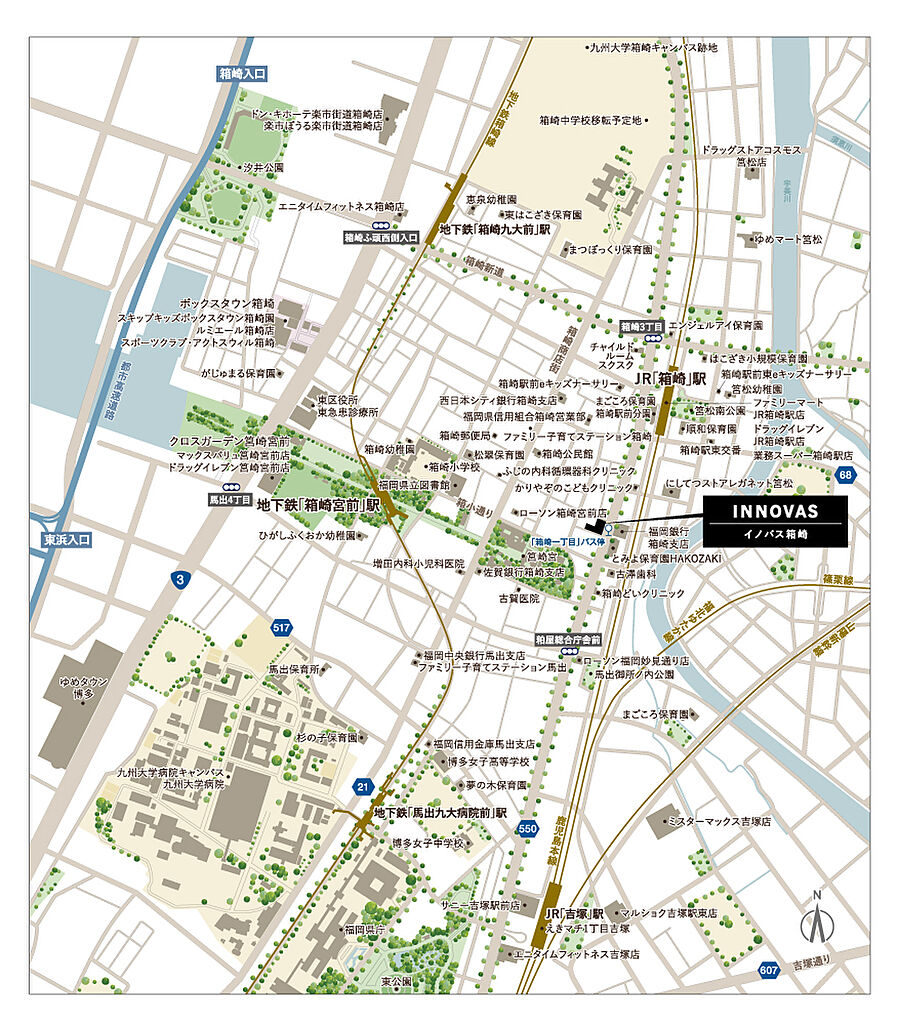 イノバス箱崎：案内図