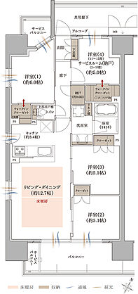 プラネスーペリア グラン大津瀬田 間取り D