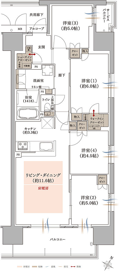 プラネスーペリア グラン大津瀬田 間取り M