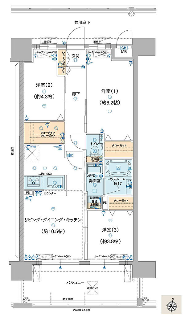 ルグラン別府 The Central Luxe 間取り B1