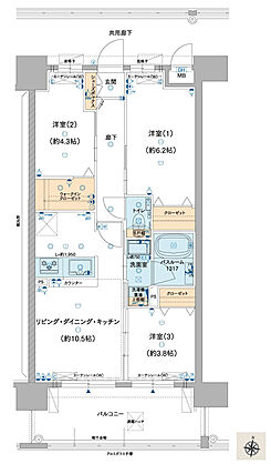 ルグラン別府 The Central Luxe 間取り B1