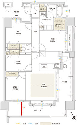 アクタス籠町グランミライ 間取り H
