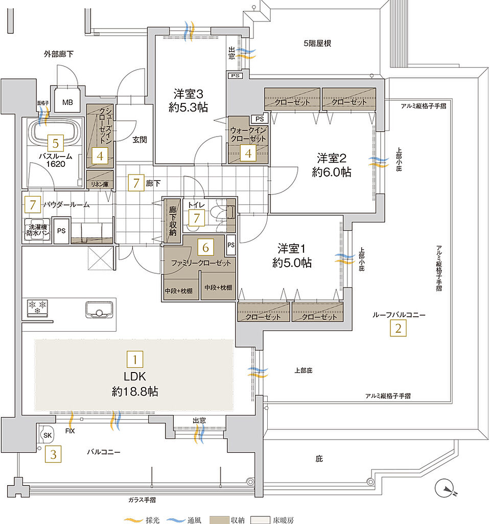 アクタス博多グランミライ プレミアム 間取り Kr【メニュープラン1】