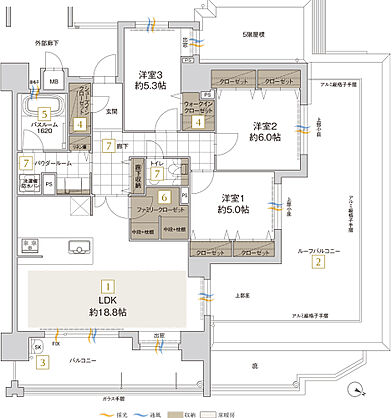 アクタス博多グランミライ プレミアム 間取り Kr【メニュープラン1】
