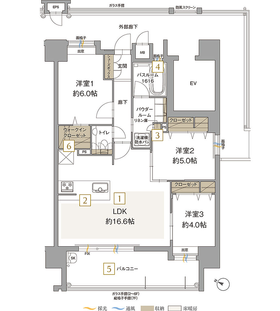 アクタス博多グランミライ プレミアム 間取り H