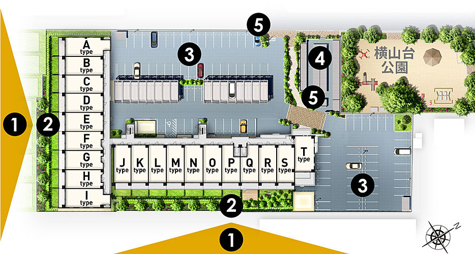 ハイムスイート相模原横山台 敷地配置概念図