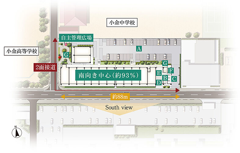 オーベル新松戸レジデンス 敷地配置イメージイラスト