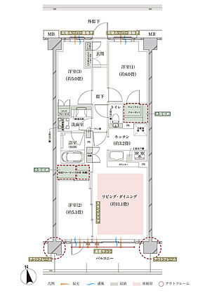 オーベル新松戸レジデンス 間取り N