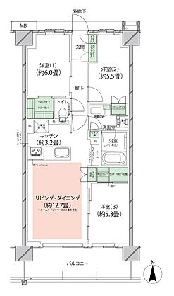 オーベルグランディオ川崎久地ヒルズ 間取り A-C