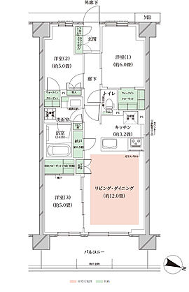 オーベルグランディオ川崎久地ヒルズ 間取り D-c