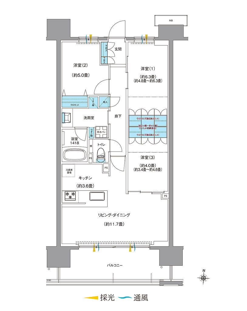 ブランシエラ南洲門前通り 間取り H