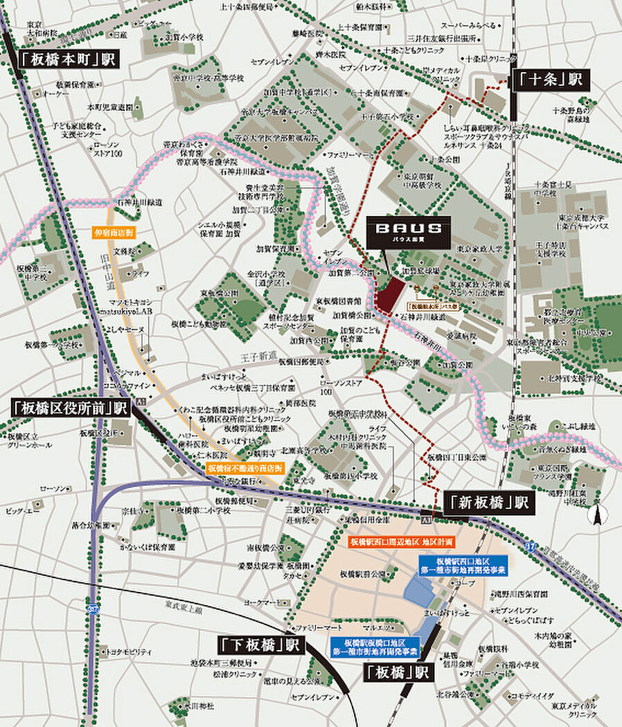 バウス加賀：案内図