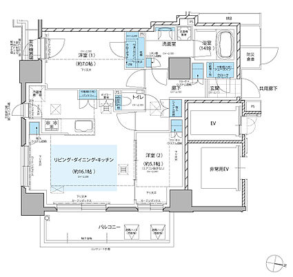 レ・ジェイド札幌大通ザ・タワー 間取り E2