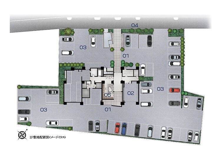 レ・ジェイド札幌手稲 1F敷地配置図イメージイラスト