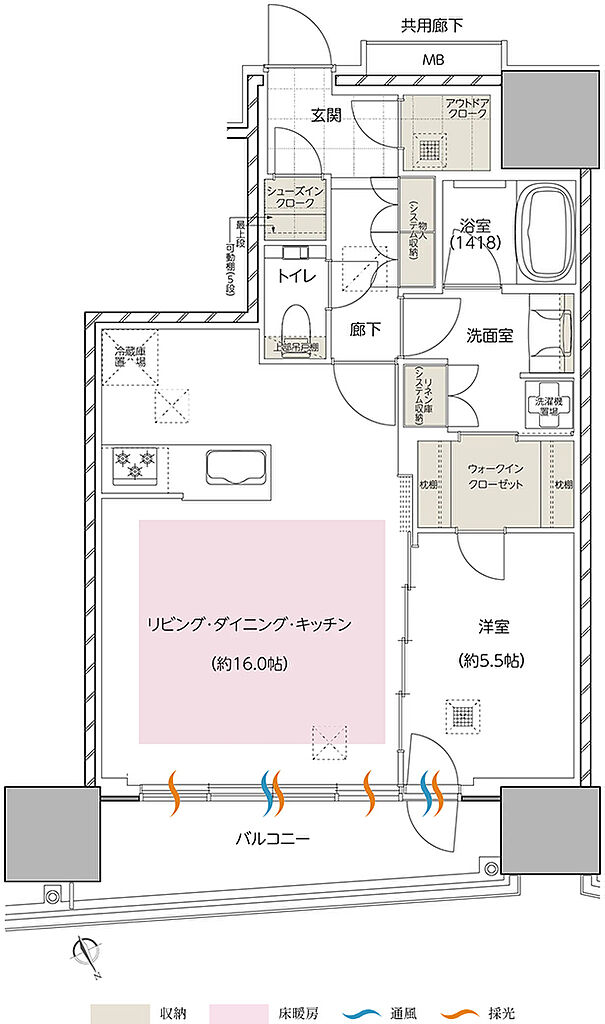 エスコンフィールドタワー 間取り B