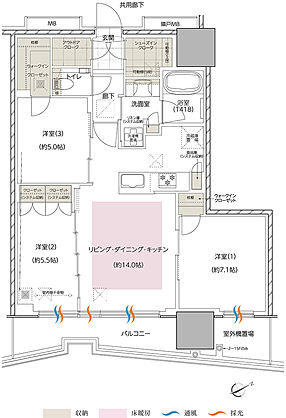 エスコンフィールドタワー 間取り D