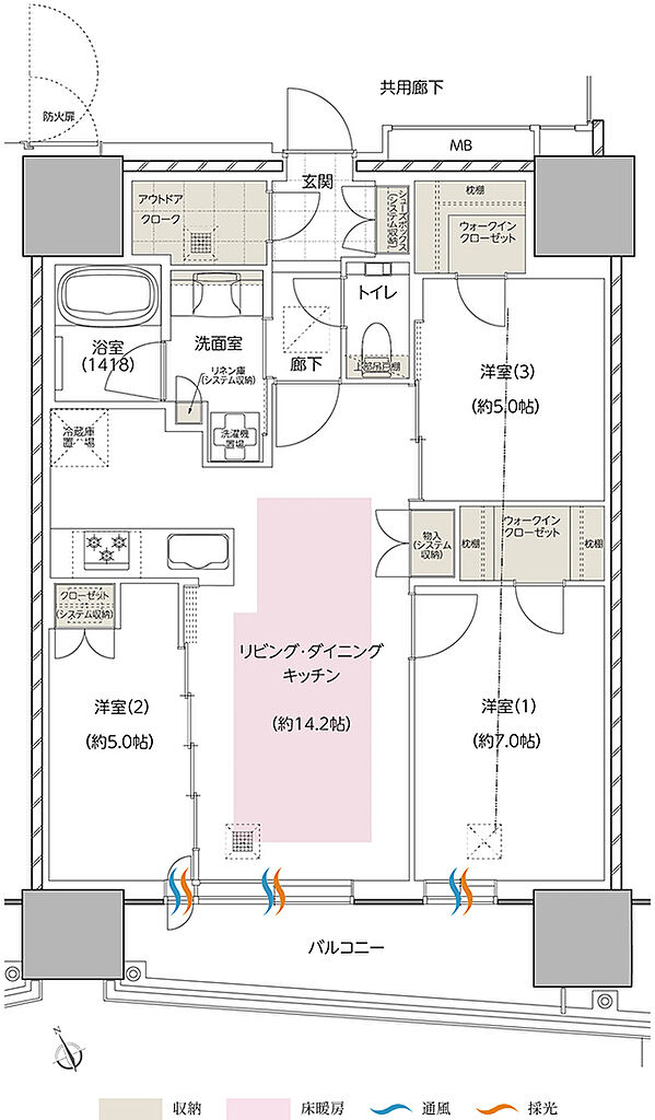 エスコンフィールドタワー 間取り G