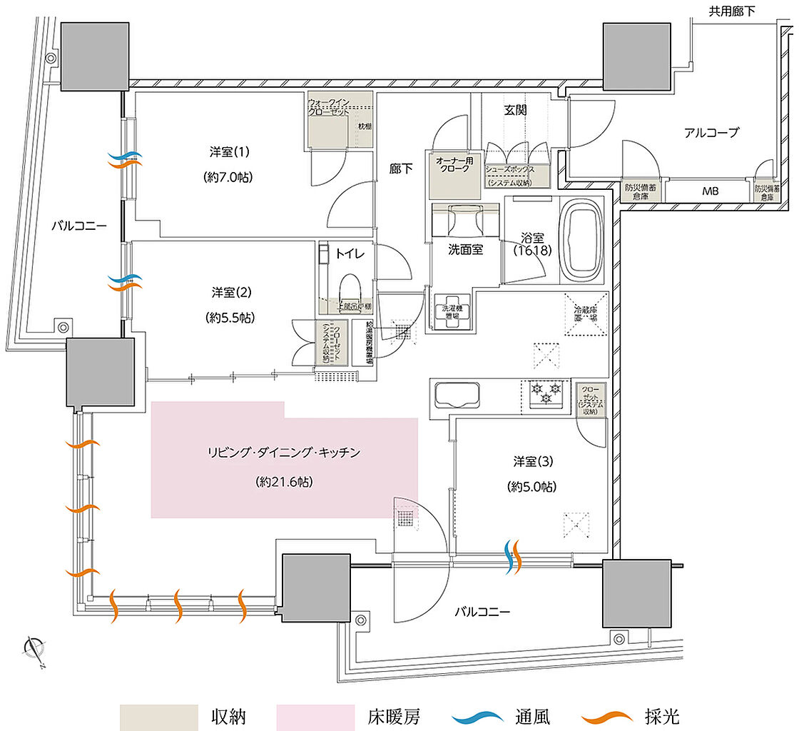 エスコンフィールドタワー 間取り M