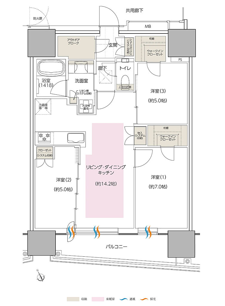 エスコンフィールドタワー 間取り G