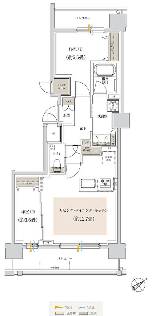 ブランシエラ東札幌サンリヤン 間取り Dg