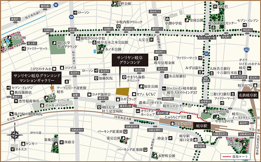 サンリヤン岐阜グランコンド：案内図